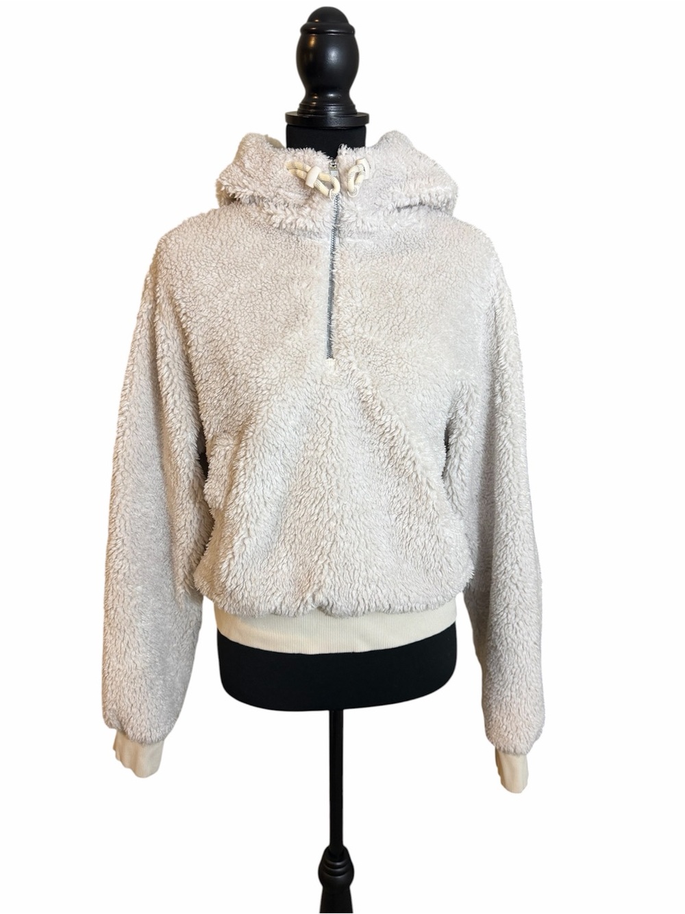 Lululemon Textured Fleece 1/2 Zip Hoodie | Women’s Size 8 | White Sherpa